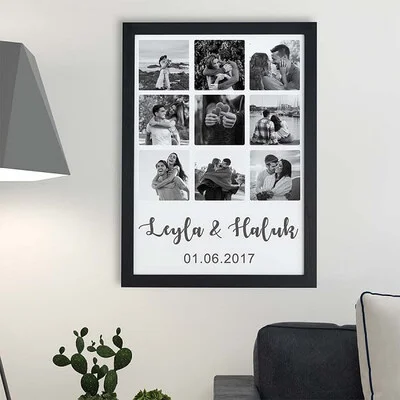 İkimize Özel Fotoğraflı Siyah Beyaz A3 Çerçeve