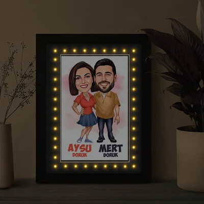 Her Zaman Yanındayım Karikatürlü Işıklı Tablo