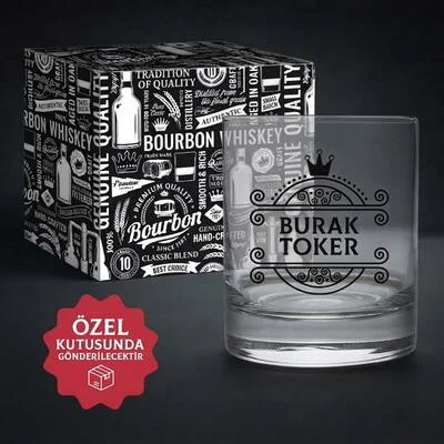 Orijinal Kutusunda Kişiye Özel Viski Bardağı