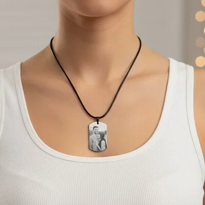 Kişiye Özel Fotoğraflı Metal Asker Künyesi