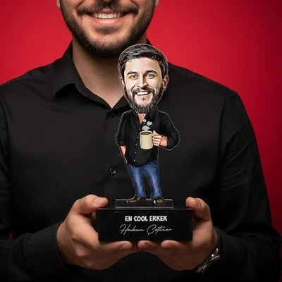 Kişiye Özel Cool Erkek Karikatürlü Biblo