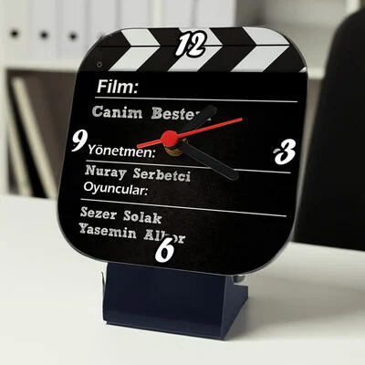 Kişiye Özel Sinema Klaketi Masa Saati