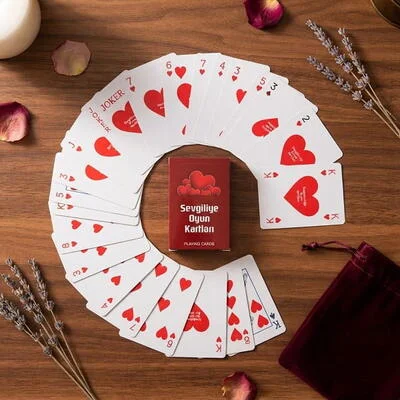 Sevgiliye Romantik Mesajlı Poker Oyun Kartları
