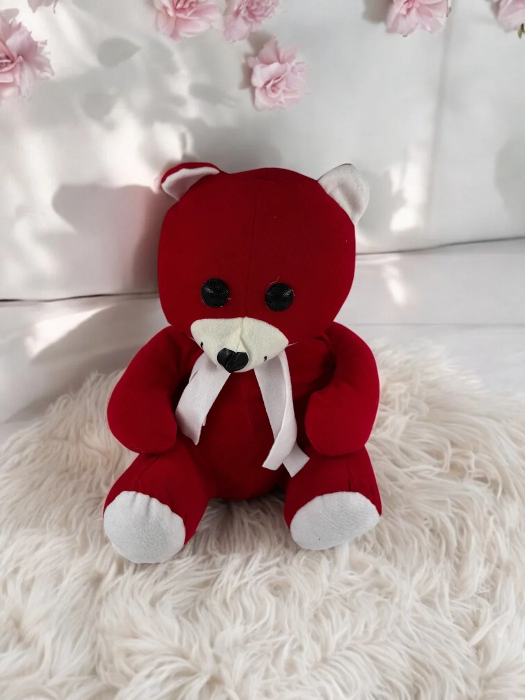 Kırmızı Atkılı Peluş Ayıcık 40 cm