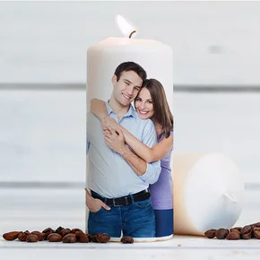 Sevgililere Özel Fotoğraf Baskılı Mum