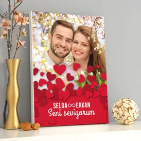 Sırılsıklam Aşk Sevgiliye Hediye Kanvas Tablo