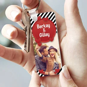 Sevgiliye Hediye Fotoğraflı Çubuk Anahtarlık