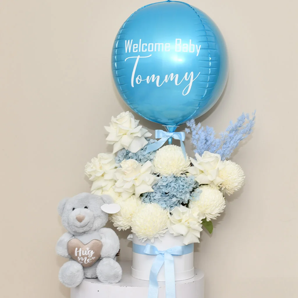 Yeni Bebek Çiçek ve Balon Kutusu