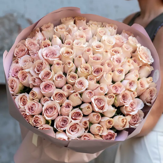 101 Pembe Gül Buketi – Pudra