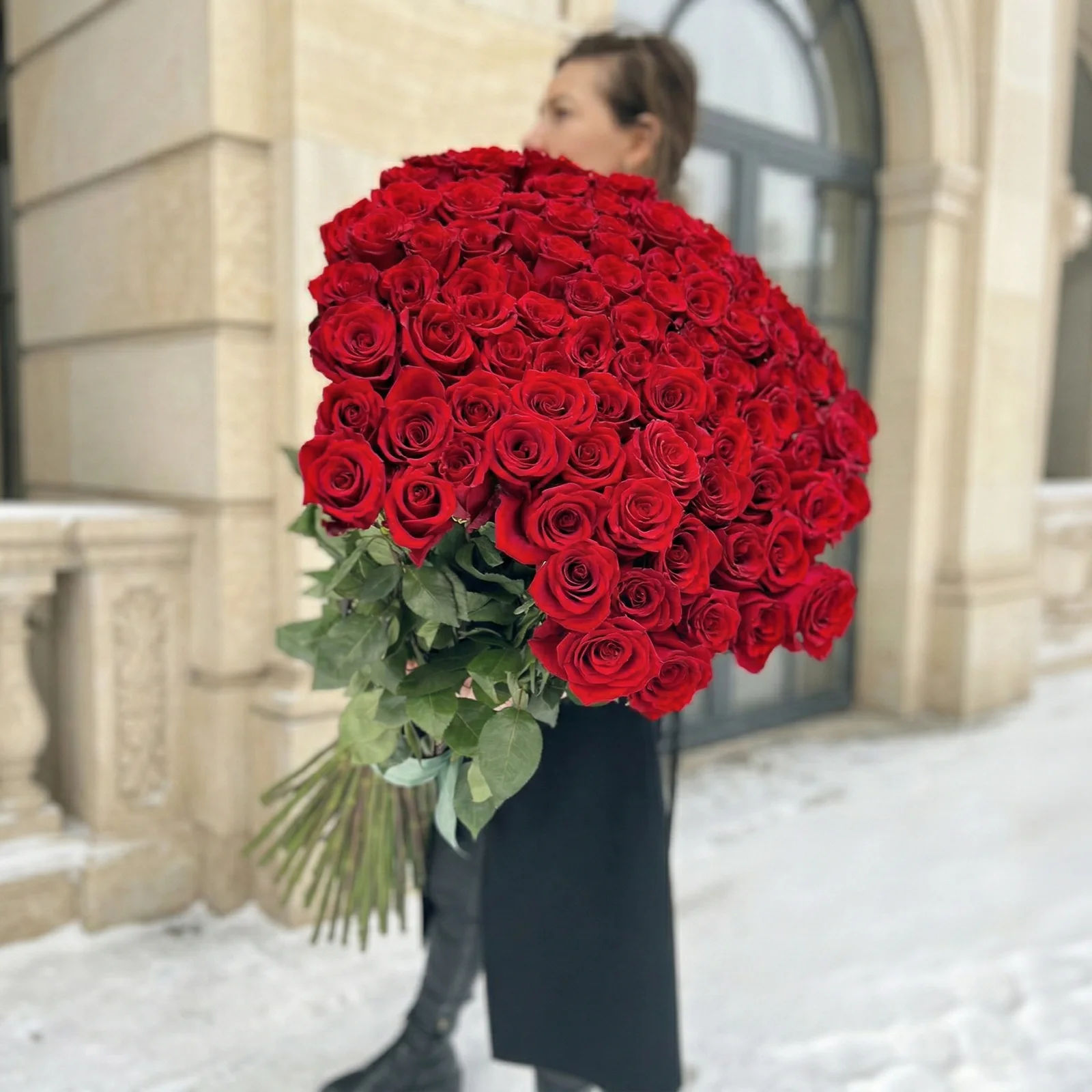 25 Kırmızı Gül Buketi – 110 cm