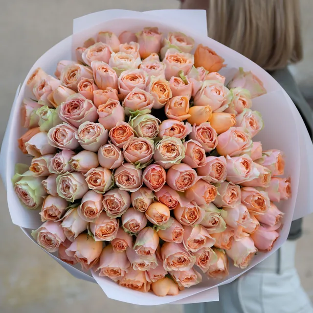 101 Turuncu ve Pembe Gül Buketi – 100 cm